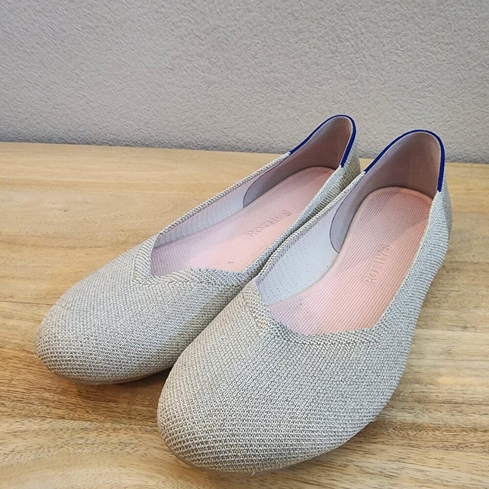Rothy's Shoes Womens Size 12 Beige Point Flats Sustainable Washable Comfort - Picture 6 of 11